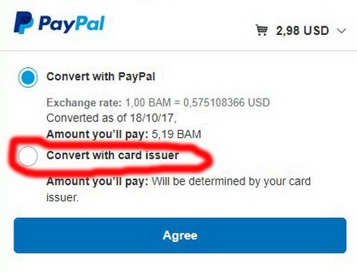 Paypal currency conversion