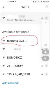 Tasmota Wi-Fi config