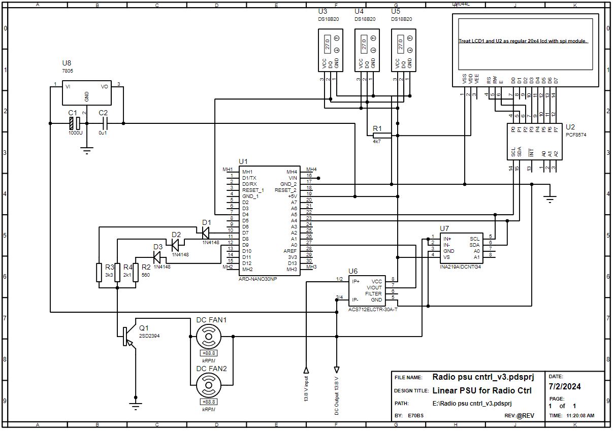 Linear power supply control schematic