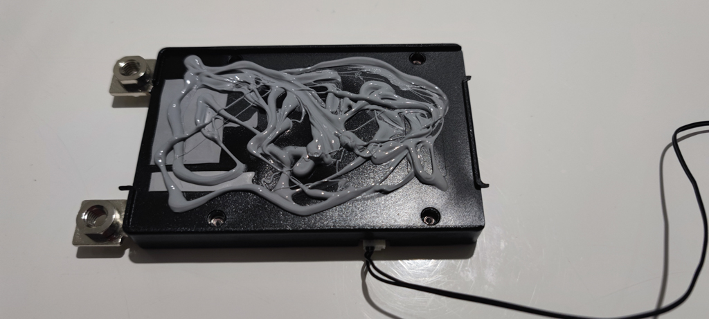 Some thermal paste ready to be spread evenly across the surface.