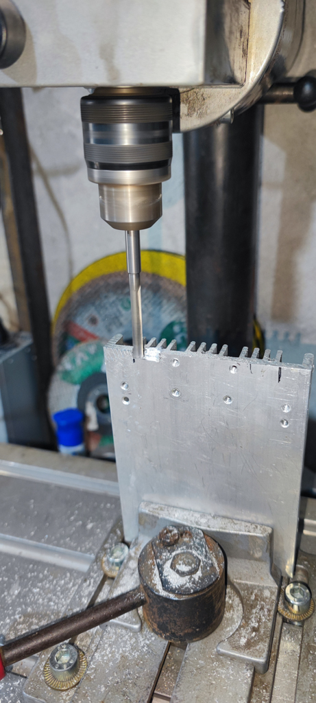 I needed to do some milling so that the  wire connectors are not too close to the heatsink