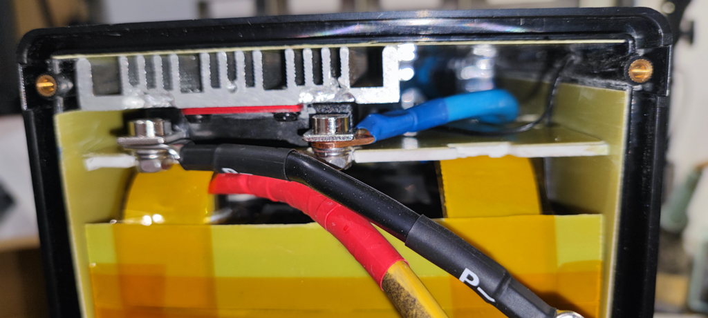 BMS perfectly fits in the rest of the space in the box. NTC and sampling cable connectors are now connected as well as minus wire to battery(B-), and minus intended for output (usually marked with "P-" )